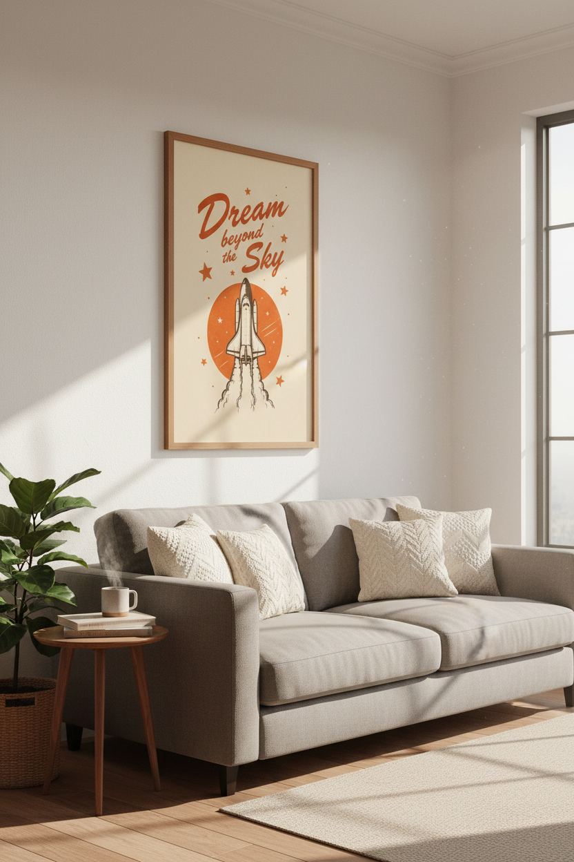 Boho Feather Watercolor Art | Earthy Neutral Tones, Minimalist Bedroom Wall Art