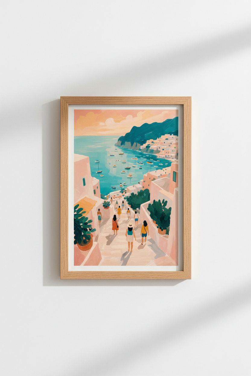 Coastal Italian Wall Art Print | Mediterranean Decor | Amalfi Coast Poster