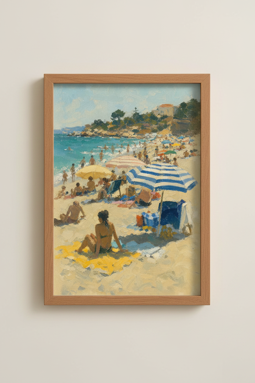 Impressionist Beach Wall Art Print | Living Room Decor | Coastal Poster