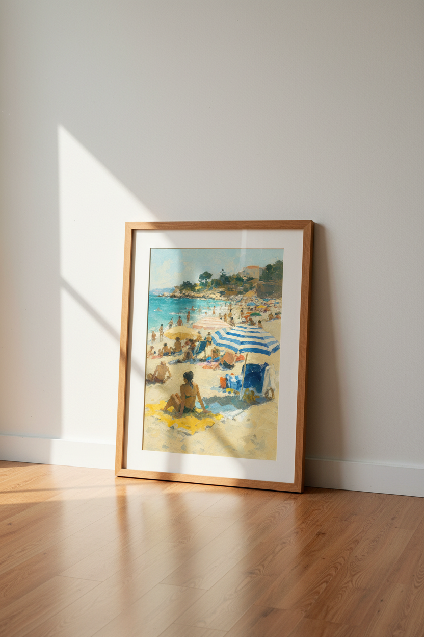 Impressionist Beach Wall Art Print | Living Room Decor | Coastal Poster
