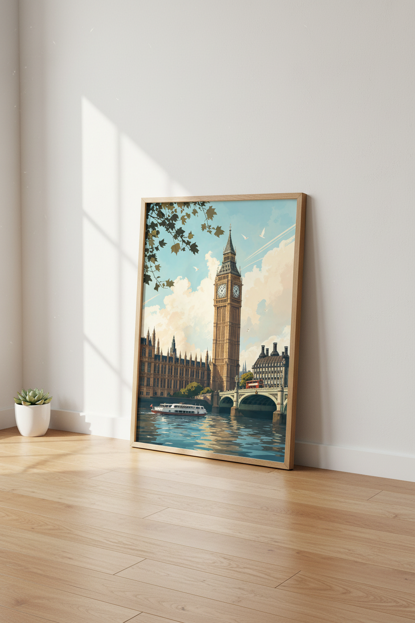 London Big Ben Wall Art Print | Travel Poster | Aesthetic Cityscape Decor