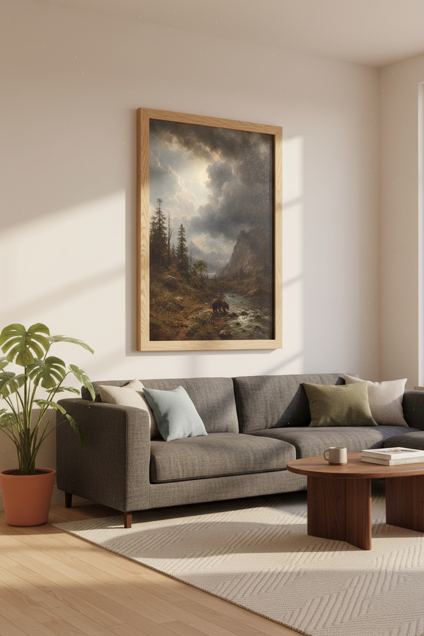 Moody Landscape Bear River Wall Art Print | Living Room Decor | Dramatic Poster