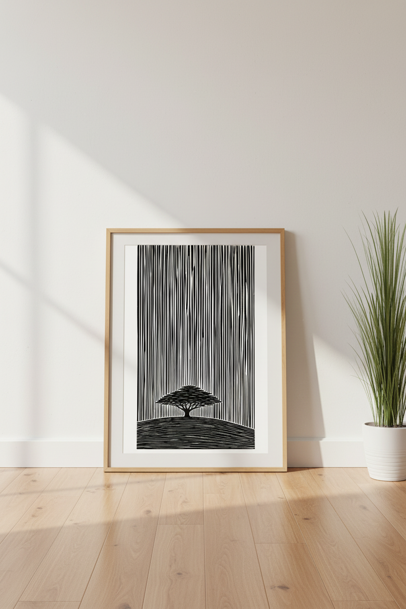 Boho Feather Watercolor Art | Earthy Neutral Tones, Minimalist Bedroom Wall Art