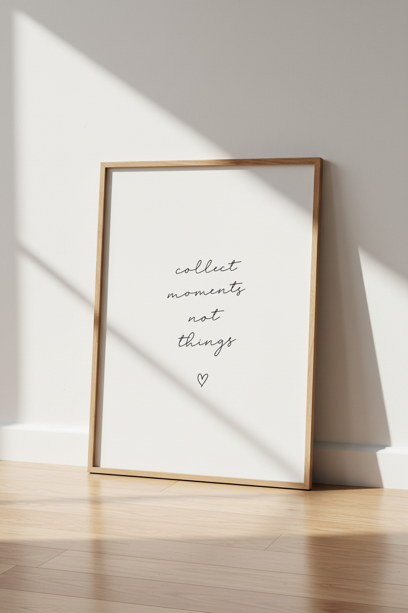 Collect Moments Not Things Wall Art Print | Office Decor | Minimalist Poster