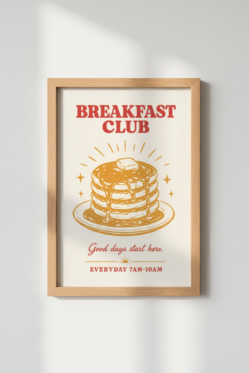 Breakfast stack Wall Art Print | Kitchen Decor | Cozy Morning Poster
