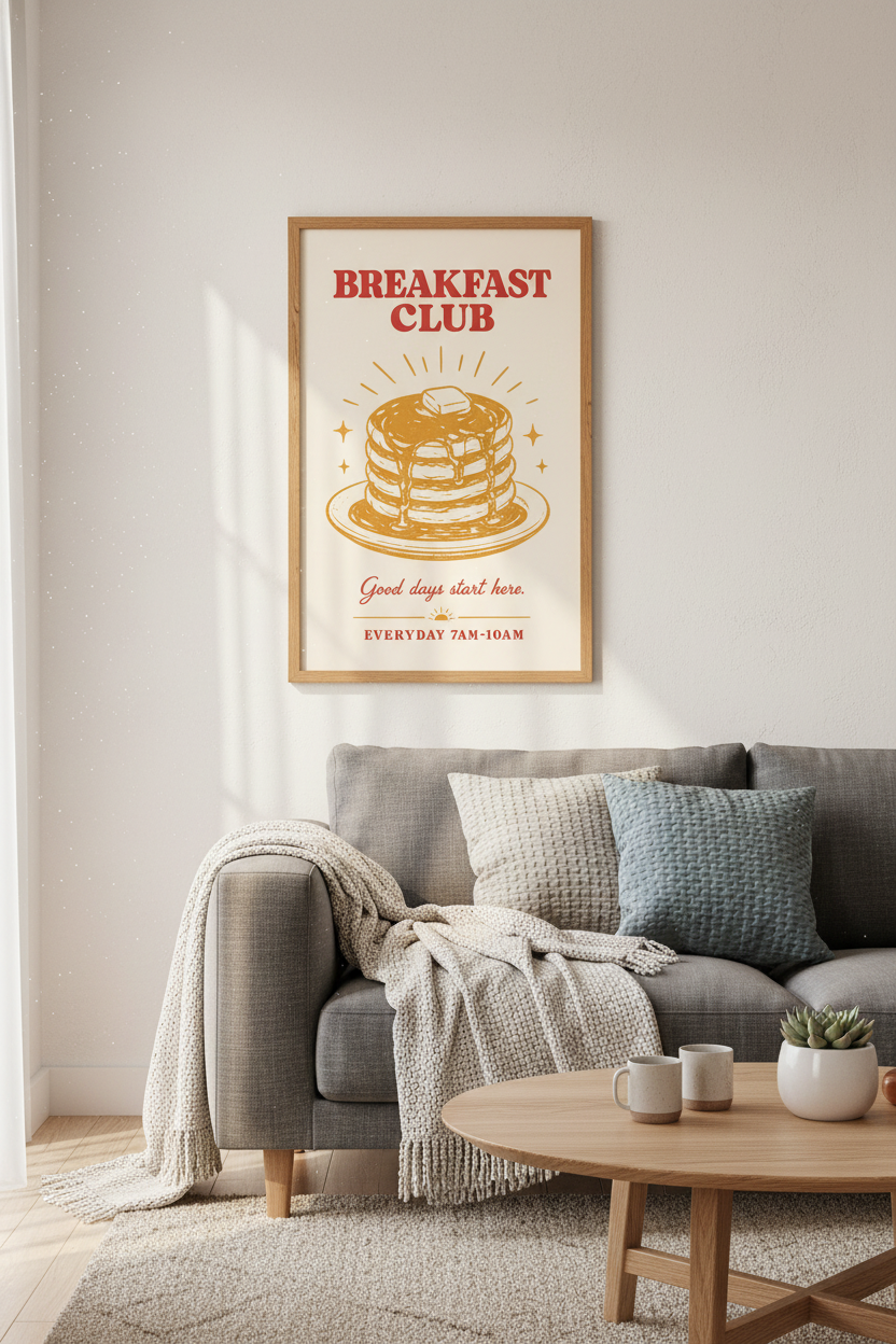 Breakfast stack Wall Art Print | Kitchen Decor | Cozy Morning Poster