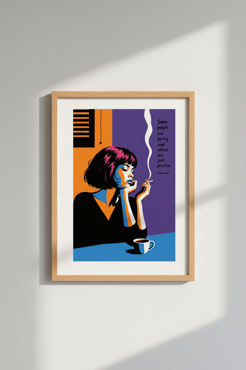 Bold Portrait Wall Art Print | Living Room Decor | Neon Pop Poster