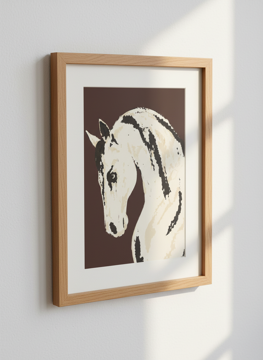 Abstract Horse Wall Art Print | Boho Farmhouse Decor | Equestrian Lover Gift | Modern Animal Poster | Digital or Framed