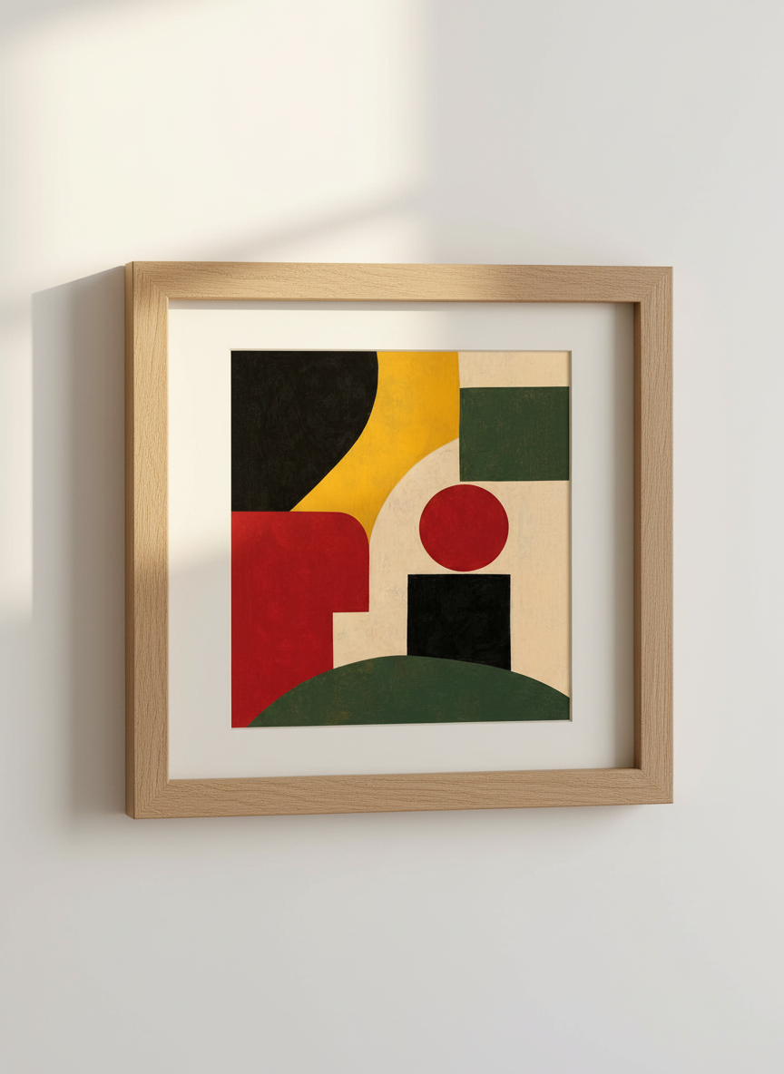 Abstract Shapes Wall Art | Mid-Century Modern Home Decor | Bauhaus Style Poster