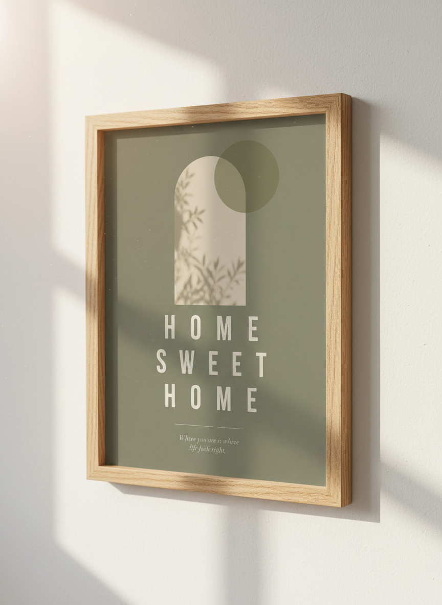 Home Sweet Home Arch Print | Sage Neutral Decor | Boho Minimalist Wall Art