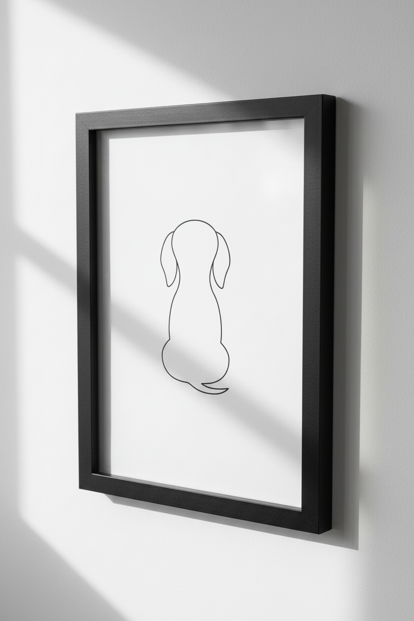 Minimalist Dog Line Art Print | Dachshund Wall Art | Abstract Small Dog Poster | Modern Pet Home Decor | Animal Wall Hanging