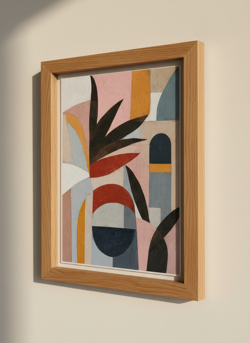 Abstract Botanical Art Print | Mid-Century Modern Boho Wall Decor | Earthy Aesthetic
