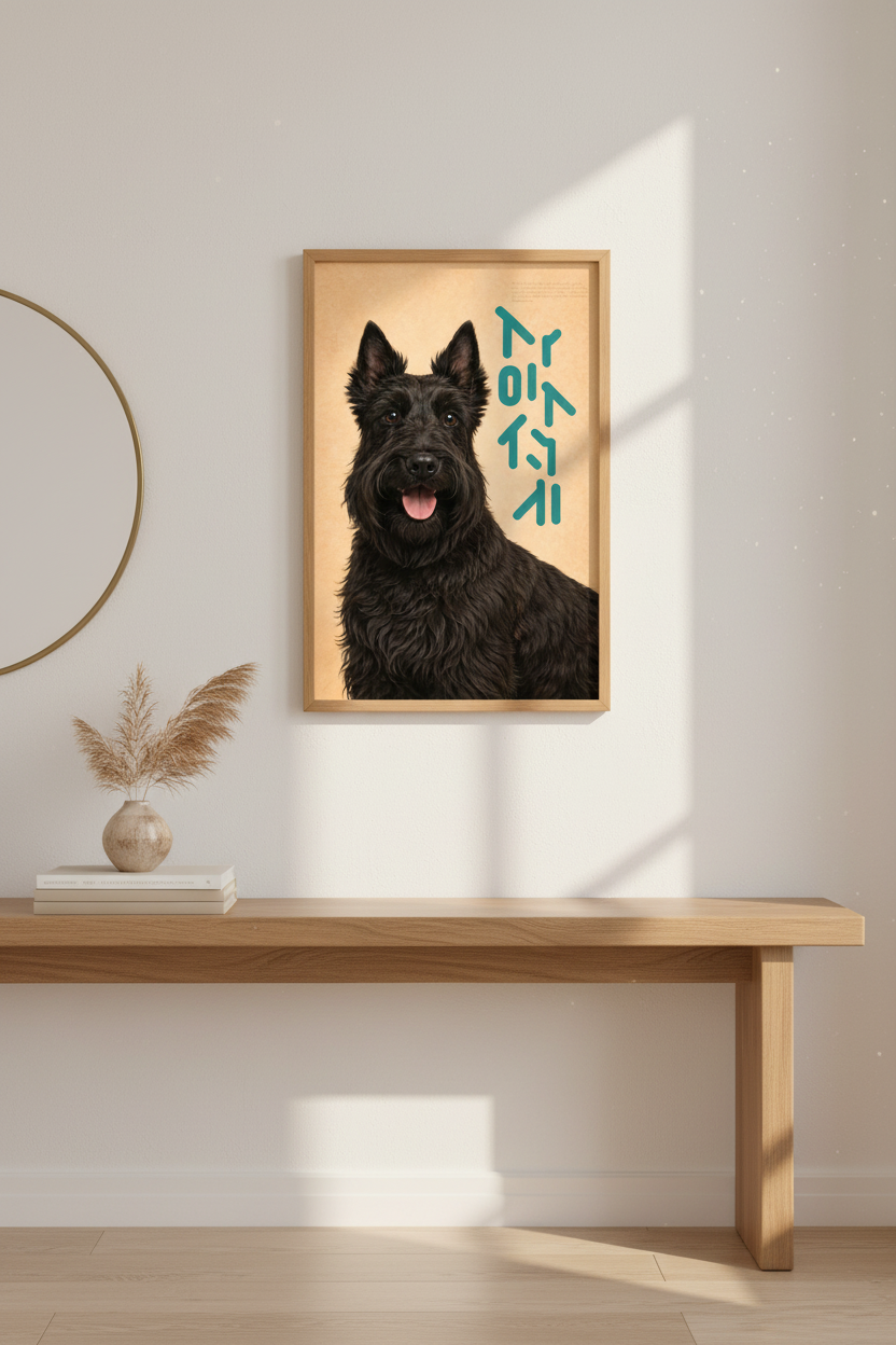 Modern Dog Art Print | Scottish Terrier Framed Wall Art | Pet Lover Home Decor | Cute Puppy Poster | Ready to Hang Dog Gift