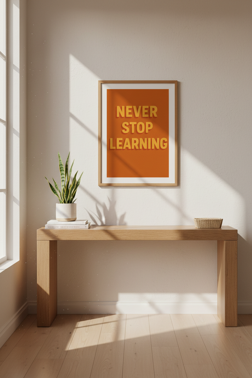 Retro Typography Wall Art Print | Office & Living Room Decor | Motivational Quote Framed Poster