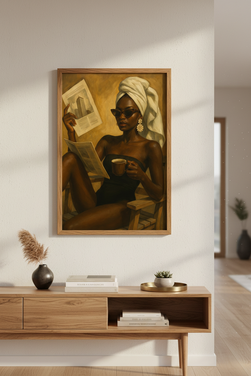 Elegant Woman Art Print | Luxury Aesthetic Wall Decor | Sophisticated Framed Poster | Ready to Hang Modern Minimalist Art