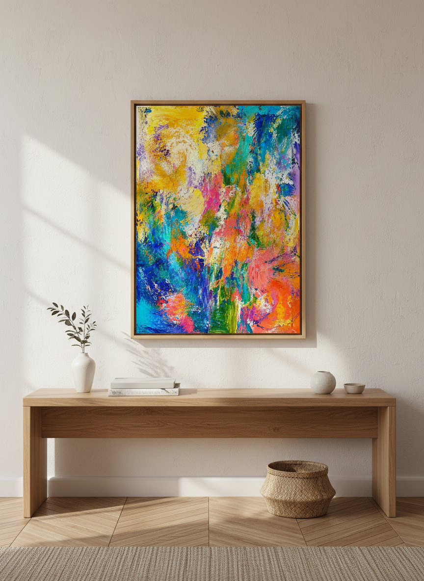 Abstract Colorful Art Print | Vibrant Living Room Decor | Bright Abstract Wall Art Gift
