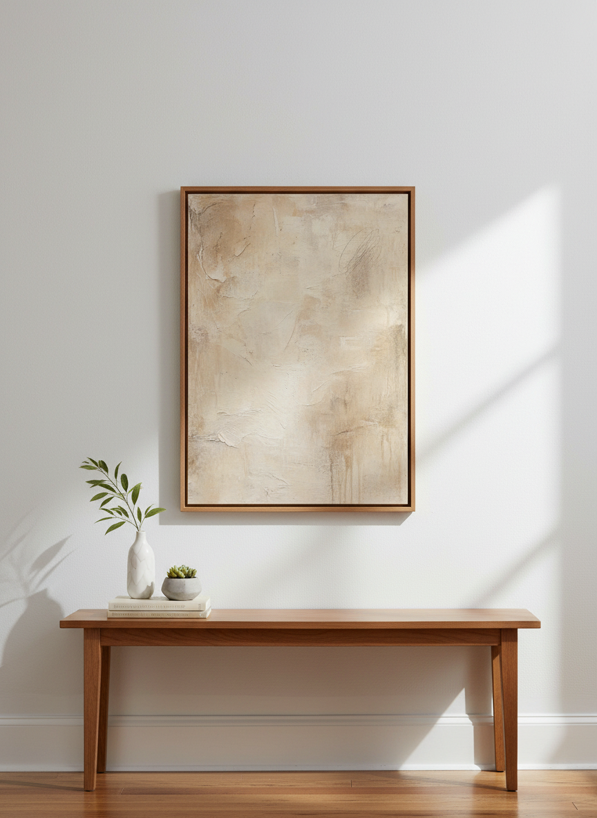 Abstract Neutral Texture Art Print | Minimalist Beige Gray Wall Decor | Modern Poster