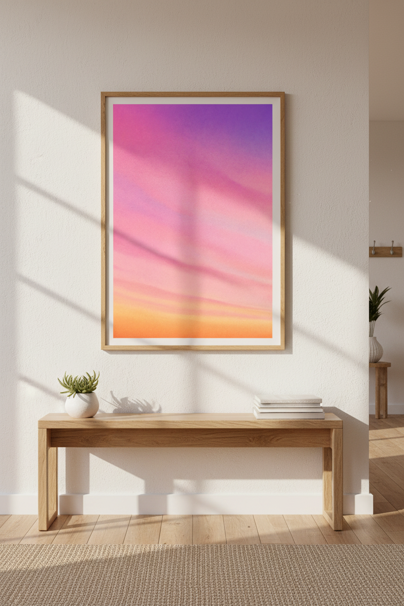 Abstract Swirl Wall Art Print | Pink Purple Orange Gradient Art | Maximalist Decor | Framed Aesthetic Poster