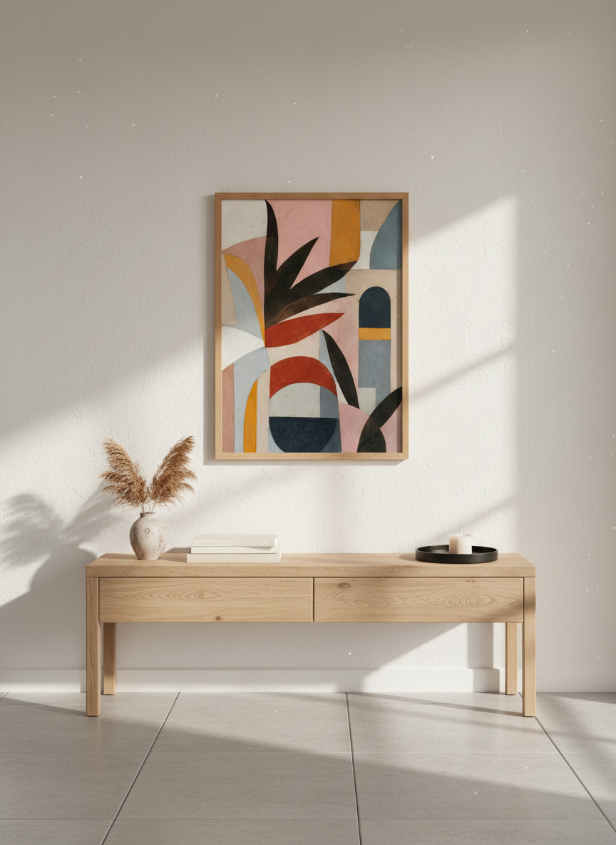 Abstract Botanical Art Print | Mid-Century Modern Boho Wall Decor | Earthy Aesthetic
