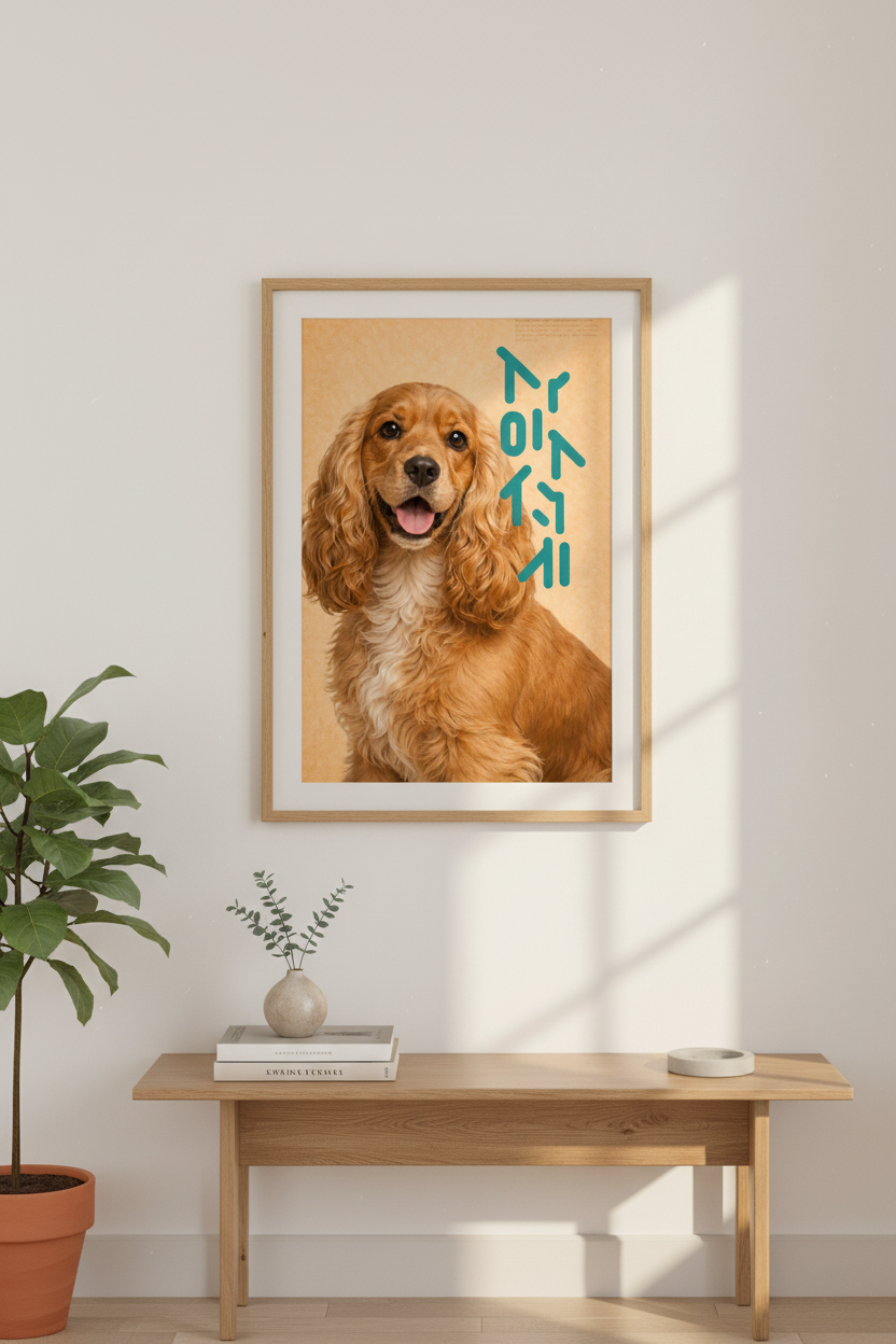 Cute Cocker Spaniel Puppy Framed Wall Art | Pet Lover Home Decor | Adorable Dog Portrait Poster | Ready to Hang Nursery Art