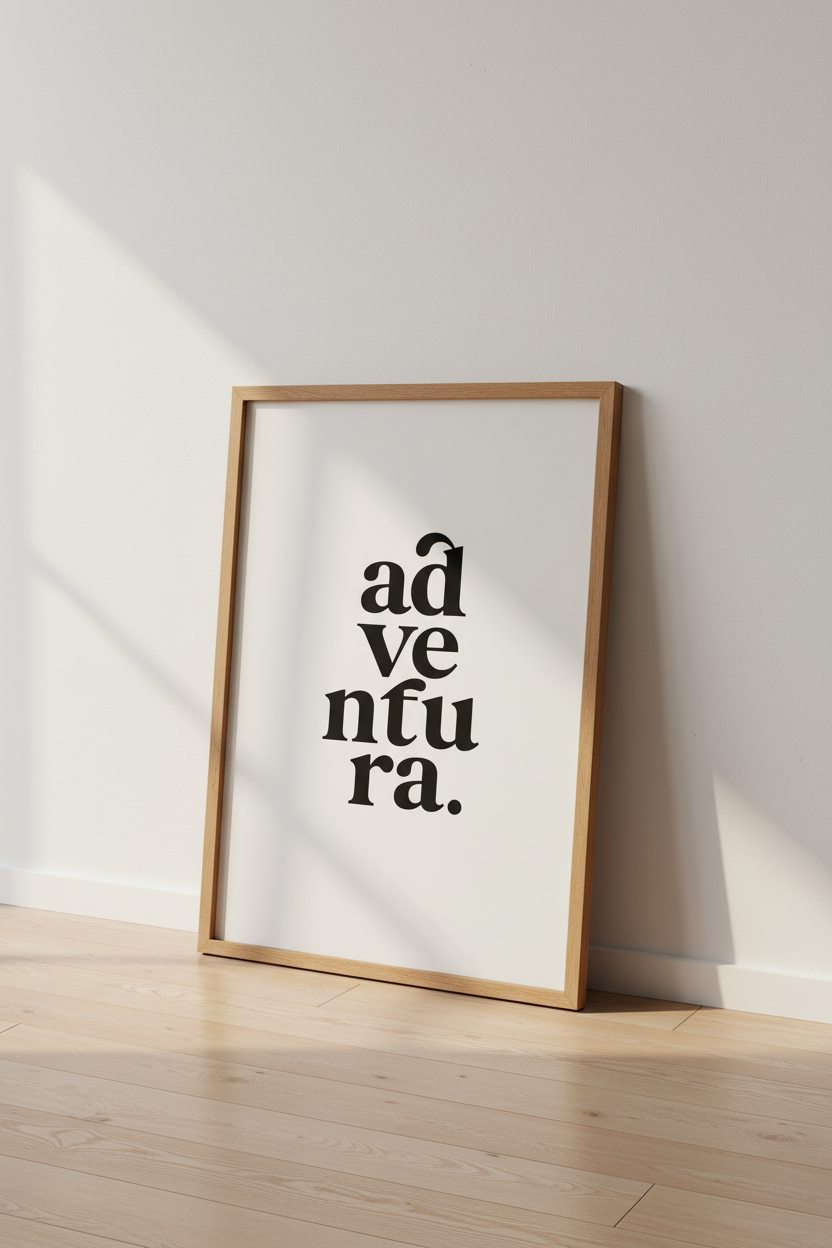 Aventura Typography Print | Minimalist Spanish Word Art, Modern Travel Decor