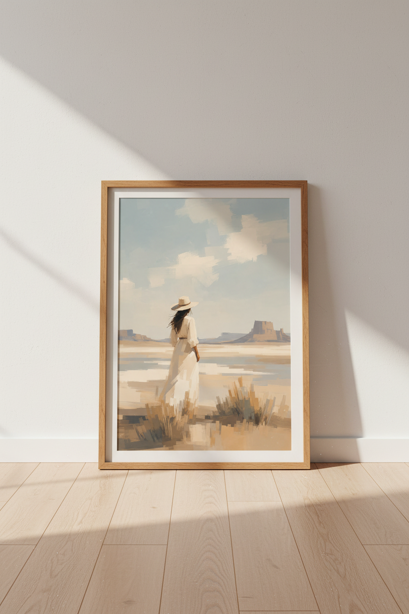 Western Desert Wall Art Print | Boho Southwestern Decor | Minimalist Poster