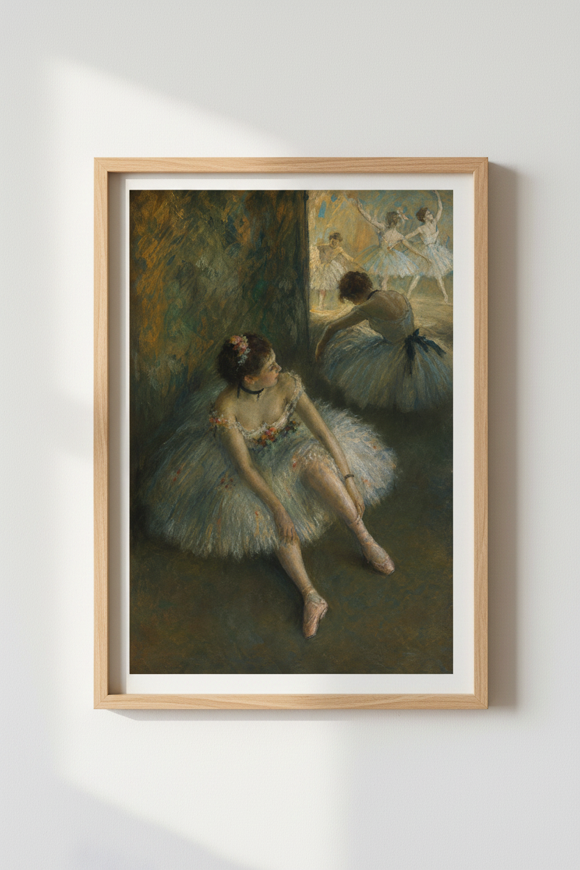 Impressionist Ballet Wall Art Print | Living Room Decor | Soft Pastel Poster