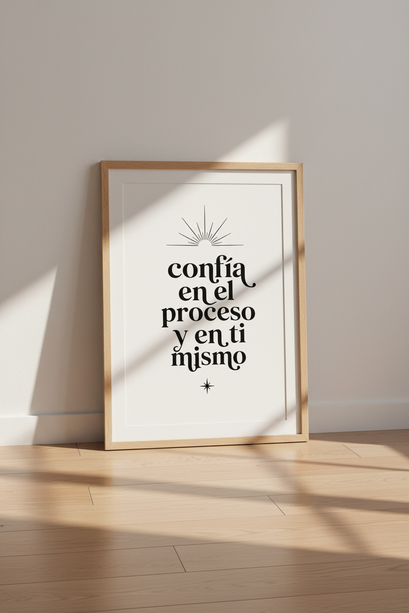 Spanish Quote Wall Art | Trust The Process Poster, Minimalist Office Decor