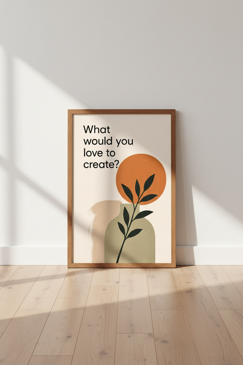 Motivational Quote Botanical Art | Earthy Boho Poster, Home Office Decor