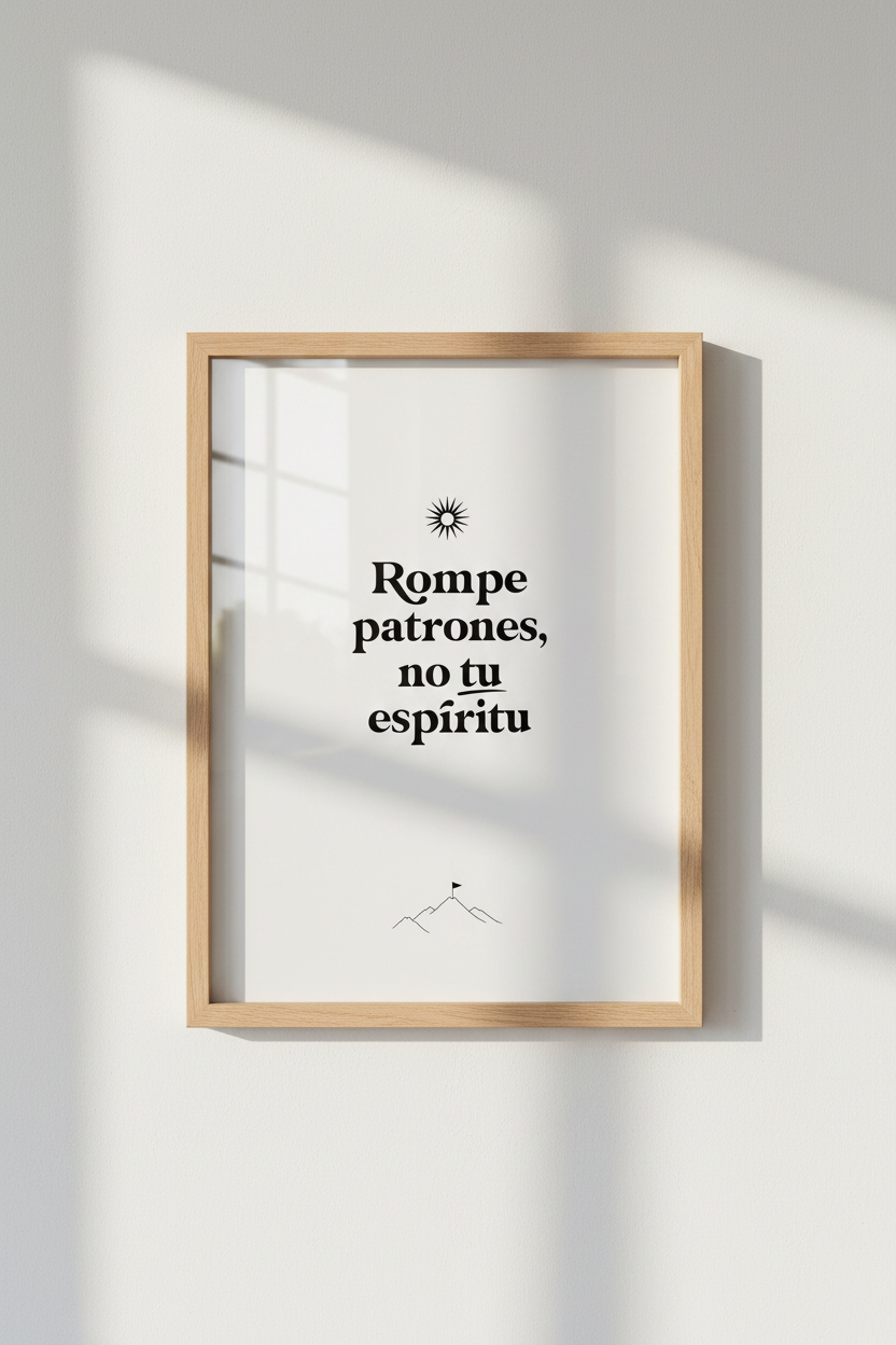 Rompe Patrones Spanish Quote Wall Art | Minimalist Black & White | Inspirational Poster