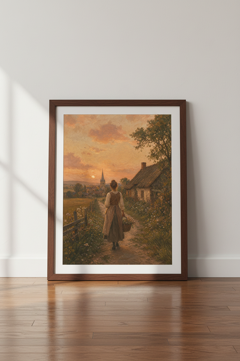 Pastoral countryside Wall Art Print | Living Room Decor | Romantic Poster