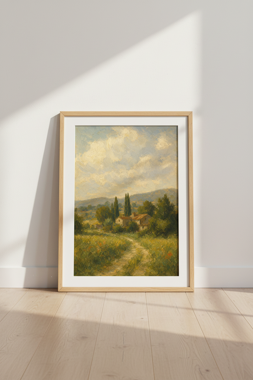 Provence landscape | Soft greens, sunlit blues | Living Room Decor