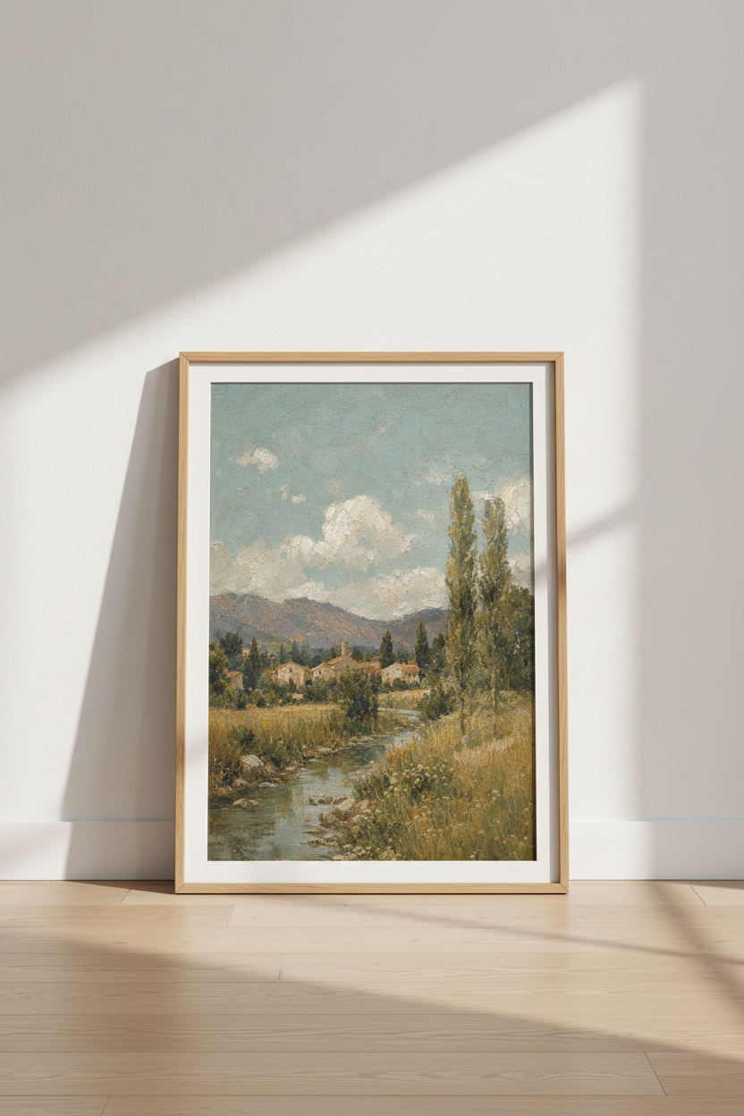 Impressionist Landscape Wall Art Print | Living Room Decor | Serene Poster