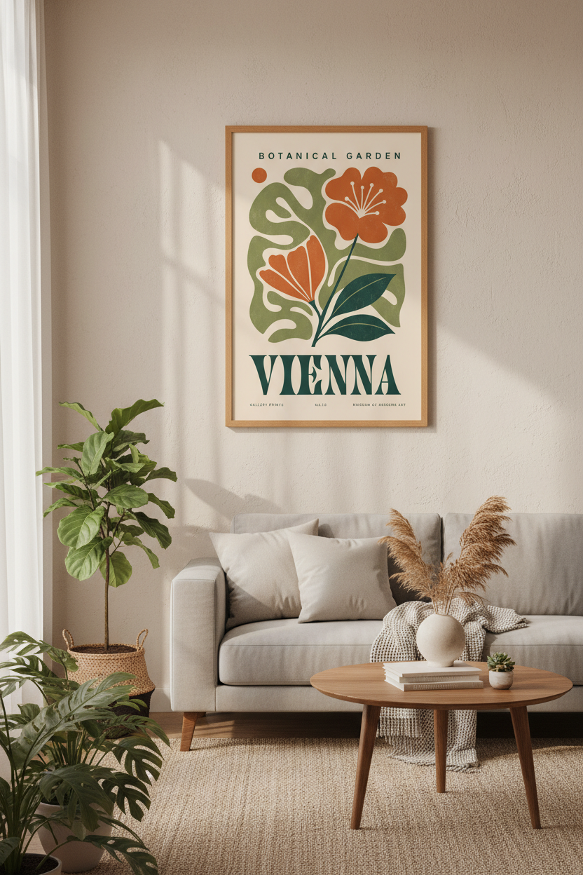 Vienna Botanical Garden Wall Art Print | Boho Floral Decor | Retro Exhibition Poster