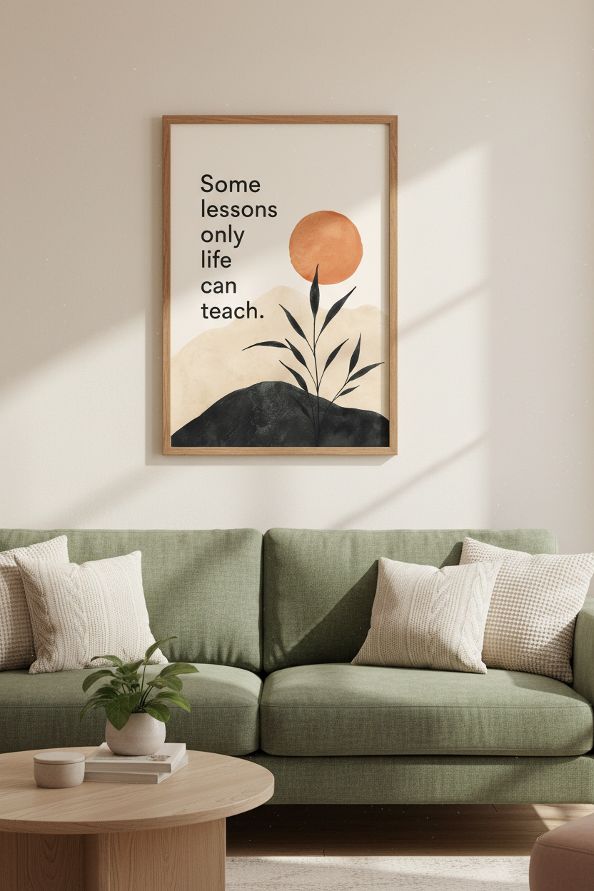 Inspirational Life Quote Wall Art | Boho Mid Century Poster, Minimalist Office Decor