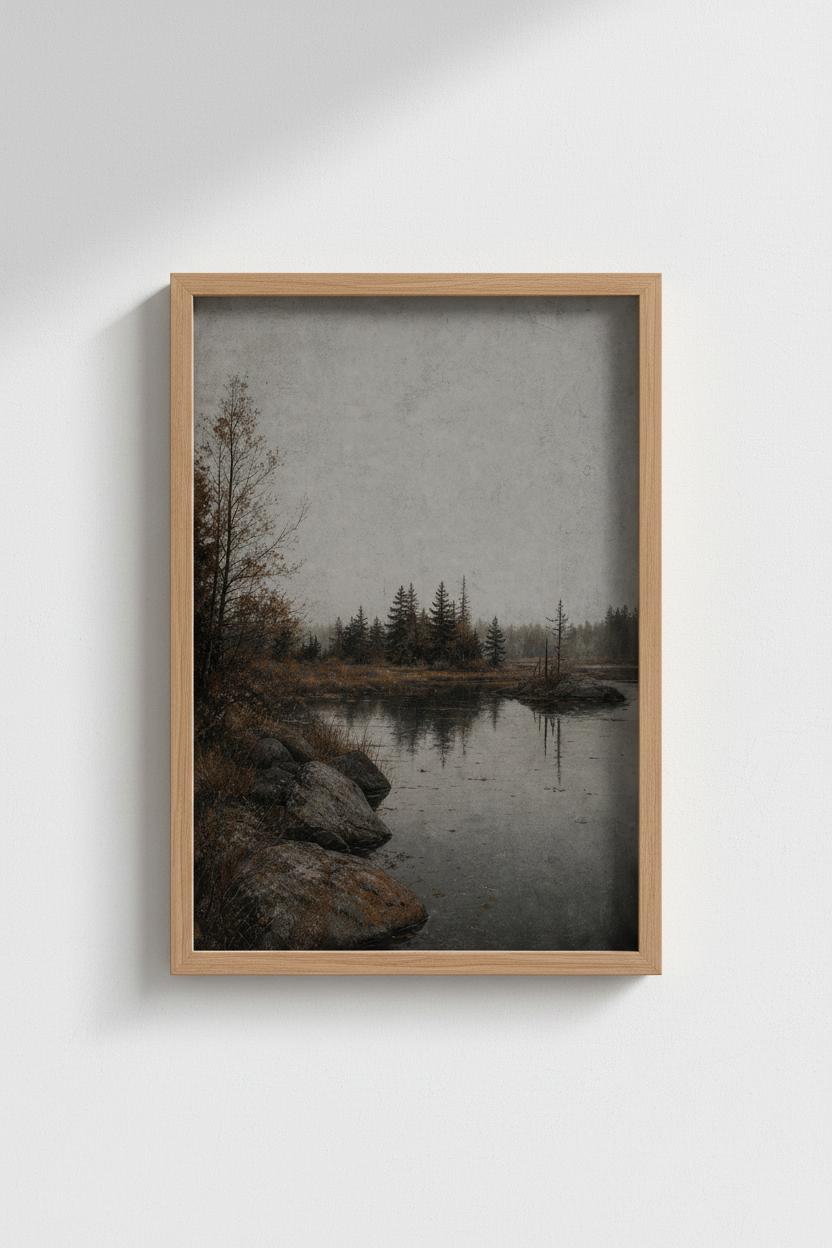 Moody landscape | Misty gray palette, Living room decor