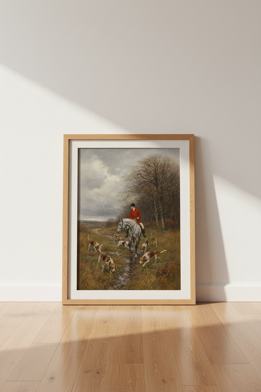 Classical Realism Hunting Scene Wall Art Print | Living Room Decor | Autumn Poster