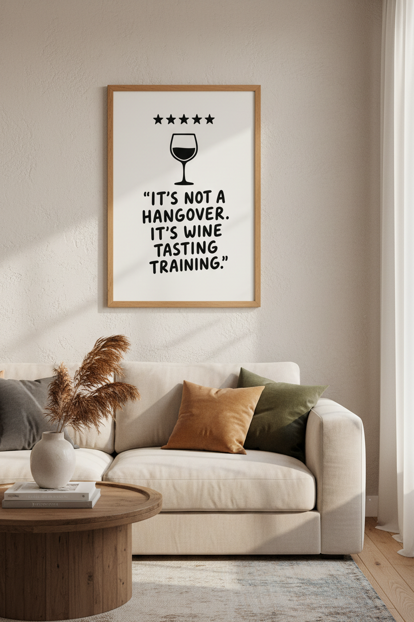 Funny Wine Quote Wall Art Print | Kitchen Bar Decor | Minimalist Poster