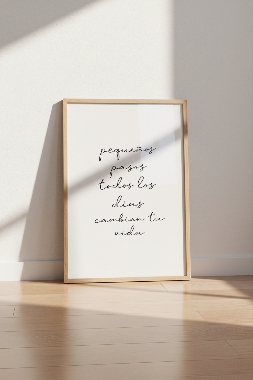Spanish Quote Wall Art | Minimalist Motivation, Modern Home Office Decor