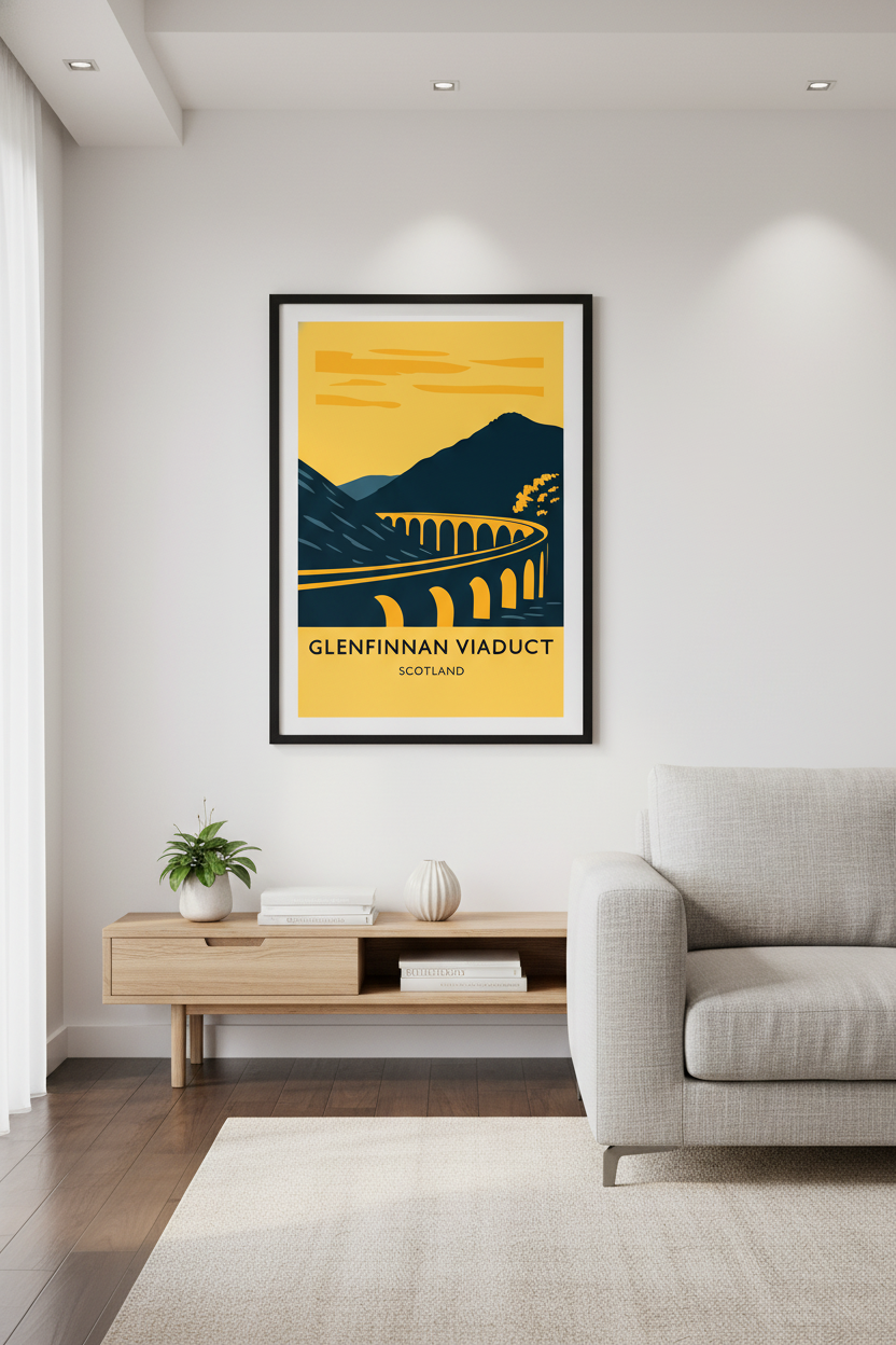 Glenfinnan Viaduct: Scottish Highlands Watercolor Art Print