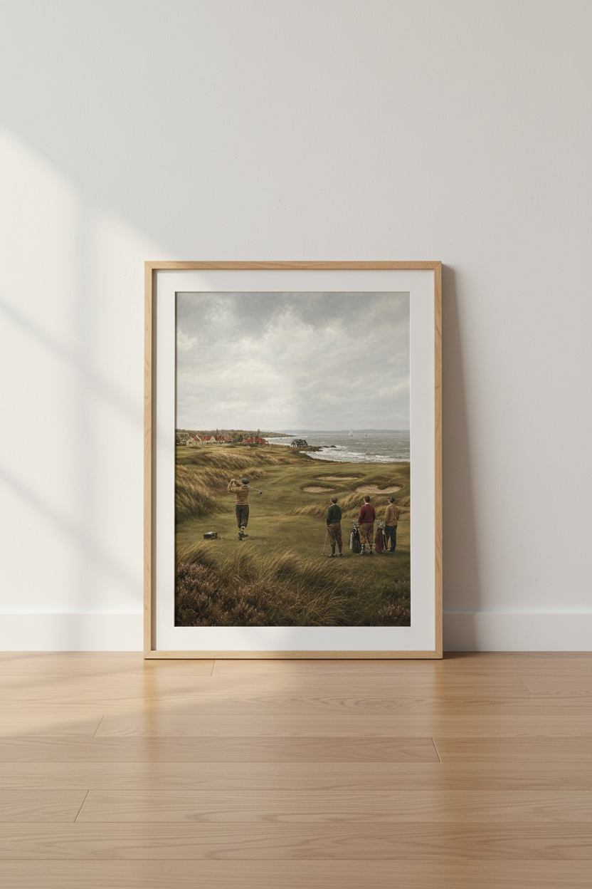 golf course wall art | coastal tones, living room decor