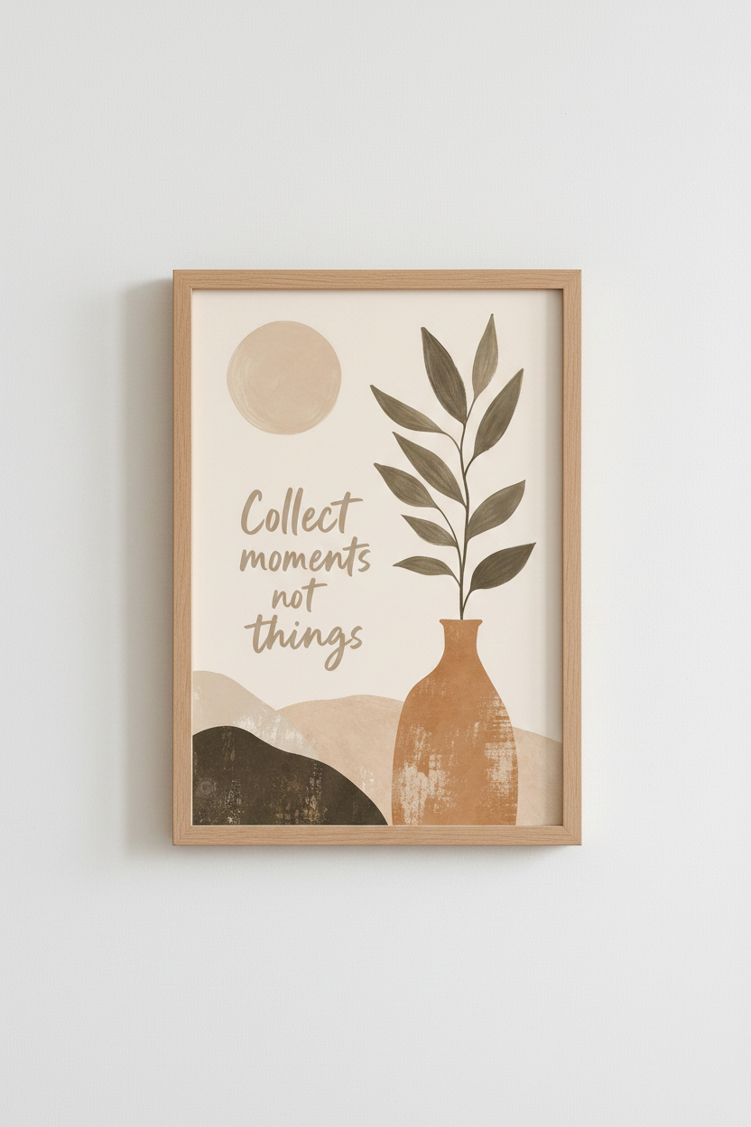 Boho Neutral Wall Art Print | Terracotta Botanical Quote Decor | Minimalist Poster