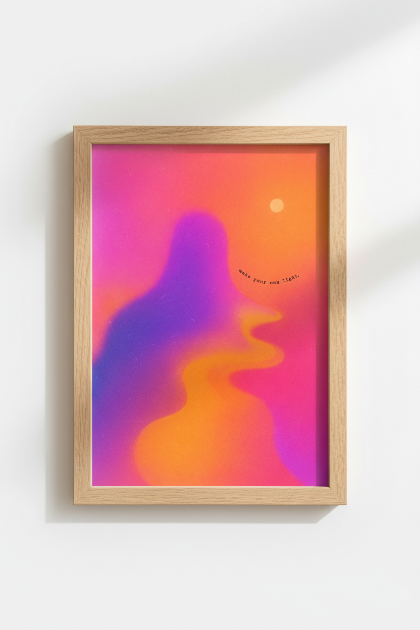 Aura Wall Art Print | Colorful Gradient Poster, Modern Aesthetic Bedroom Decor