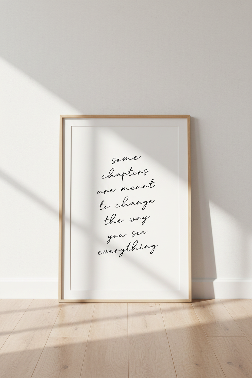 Motivational Quote Wall Art Print | Minimalist Change Decor | Script Typography Poster