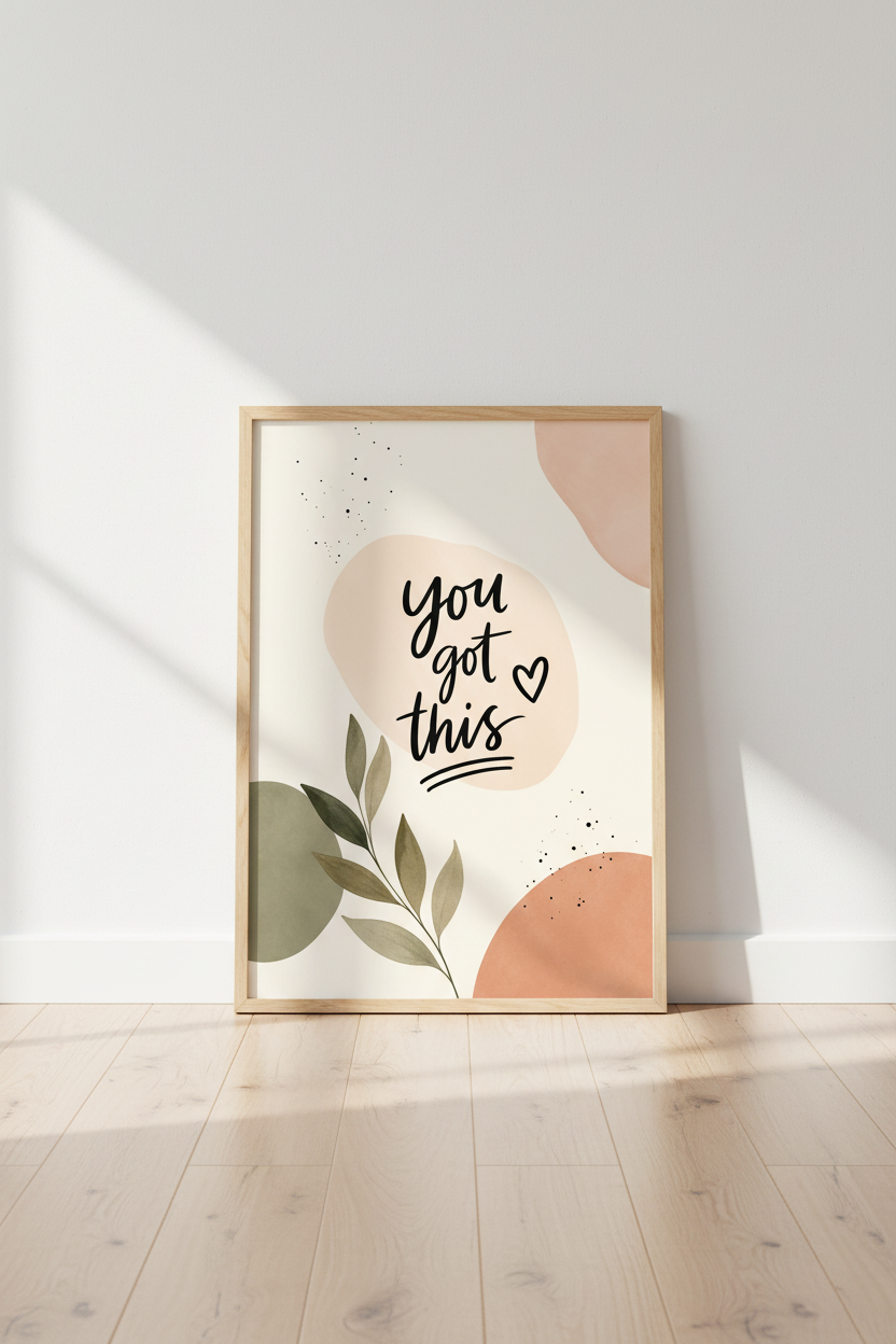 You Got This Wall Art Print | Boho Office Decor | Minimalist Motivation Poster