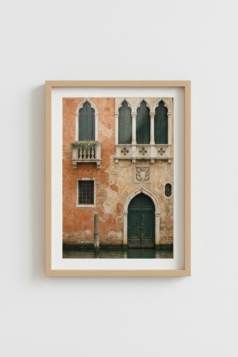Venice Italy Wall Art | Rustic Architecture Poster, Mediterranean Decor