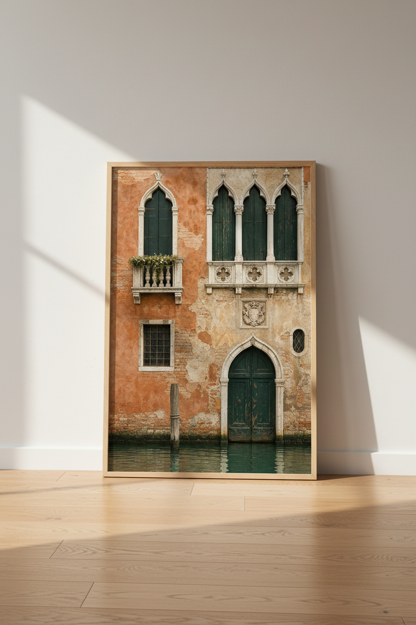 Venice Italy Wall Art | Rustic Architecture Poster, Mediterranean Decor