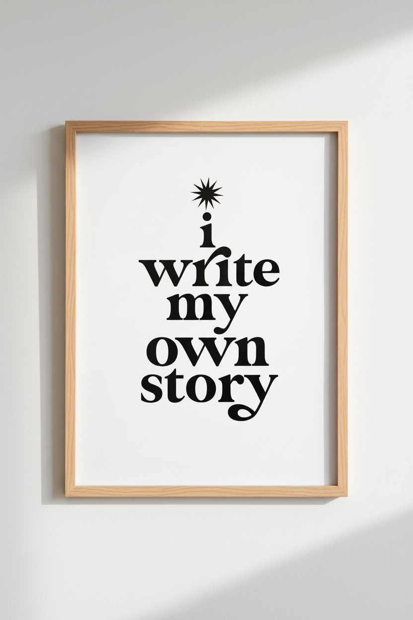 I Write My Own Story Wall Art | Modern Typography Decor | Minimalist Poster