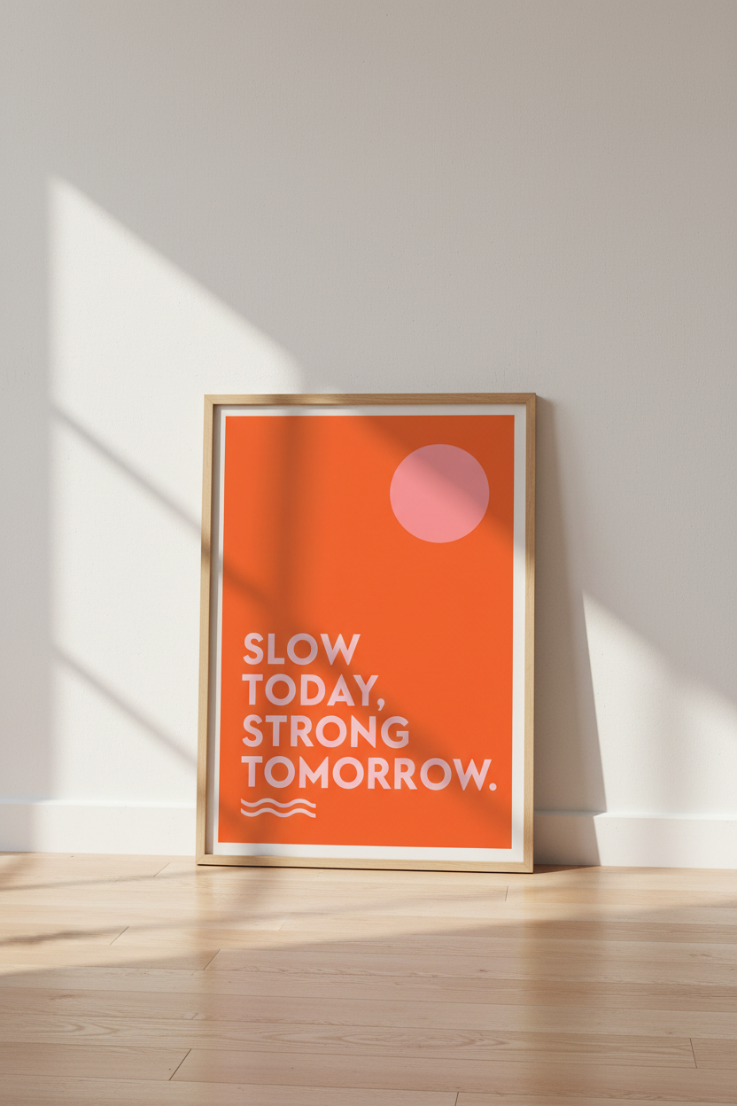 Modern Motivational Poster | Bold Orange Pink Typography Print, Home Office Decor