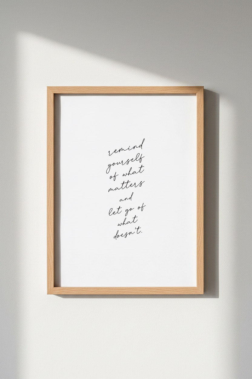 Inspirational Quote Wall Art | Minimalist Black & White Script Poster, Home Office Art